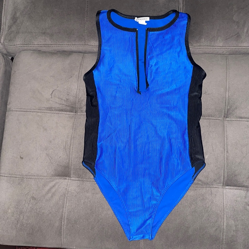 Black & Blue Body Suit